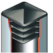 Plastmasas piramīdveida - vāciņi, cepurītes, korķi profilam 70x70mm